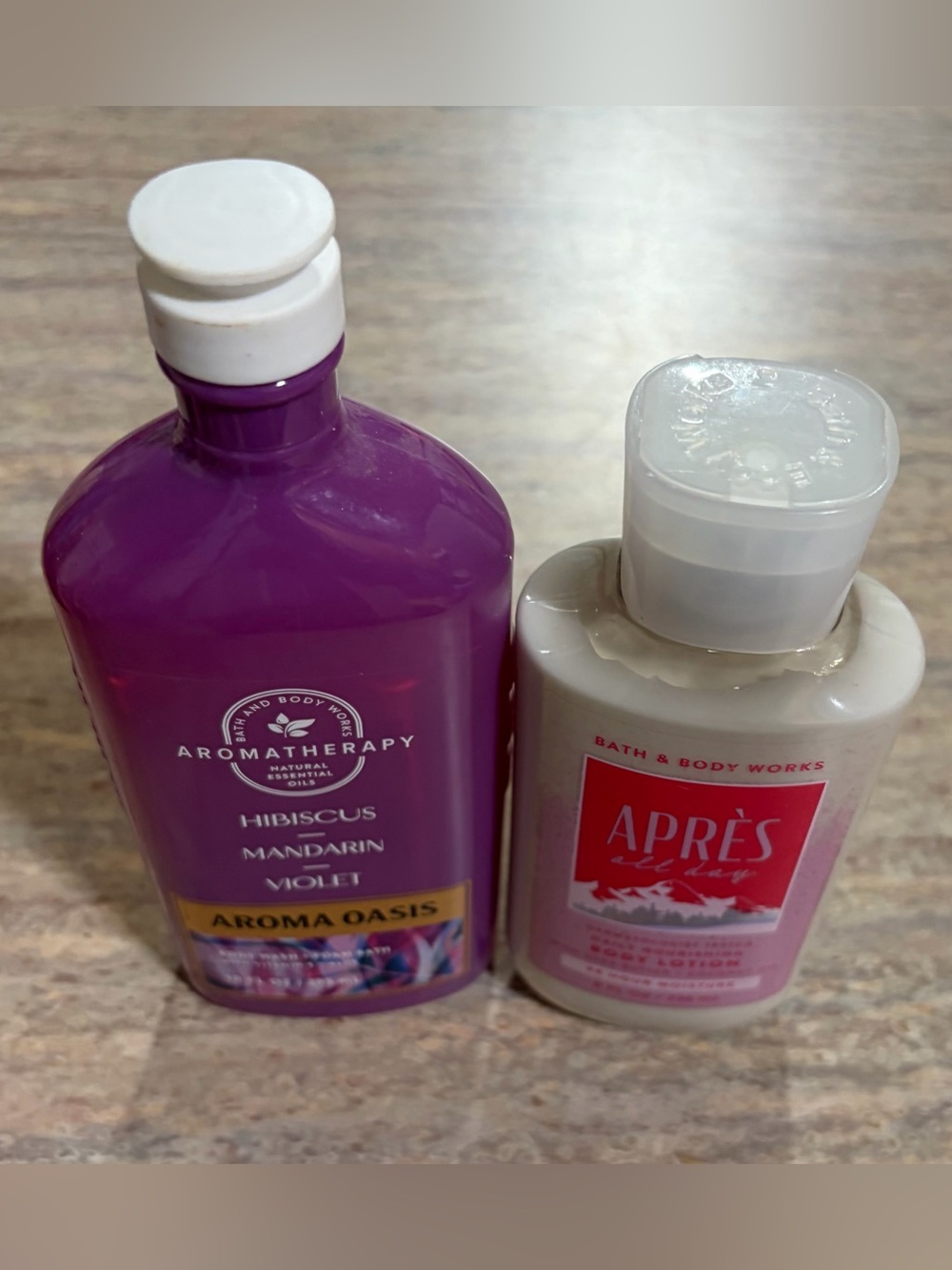 Bath & Body Works Hibiscus Mandarin Violet Shower Gel & Apres All Day lotion Set